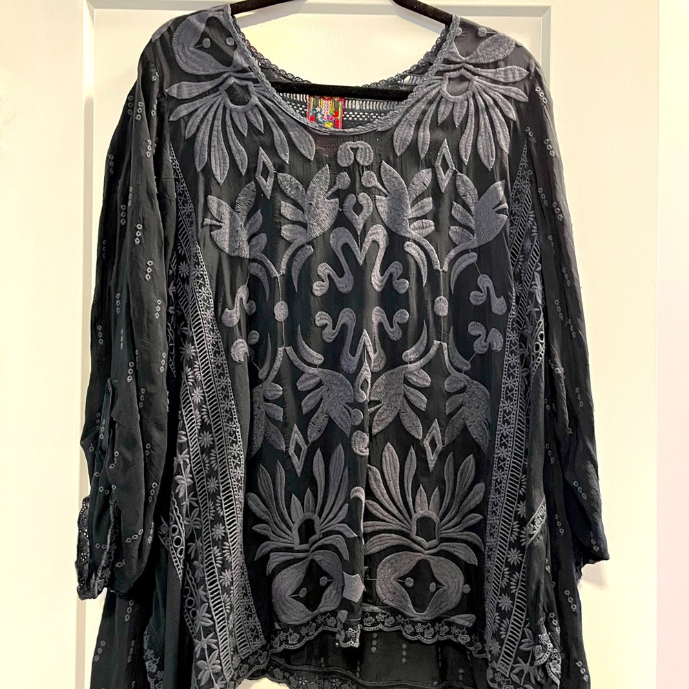 Johnny Was black fabulous top!  Mint condition!